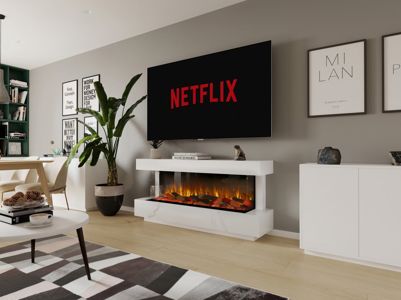 Birch lane tv hotsell stand with fireplace