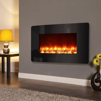 Electriflame XD Curved Black Glass