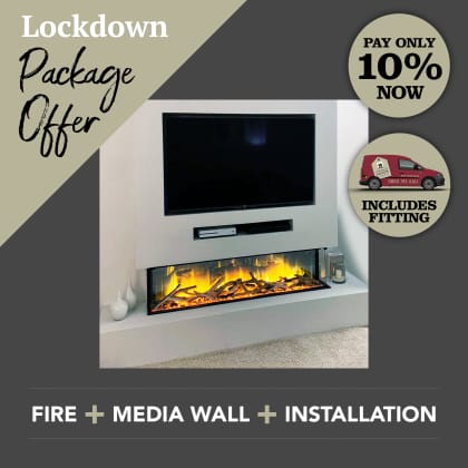 Media Wall & Fireplace Package Offer 1 - Includes UK Installation