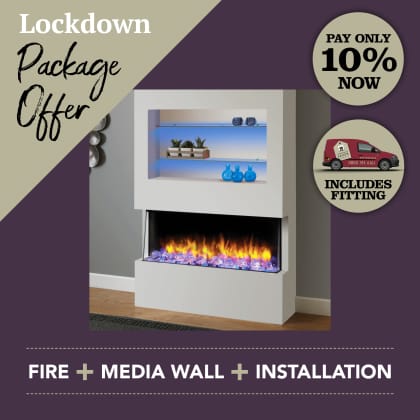 Media Wall & Fireplace Package Offer 2 - Includes UK Installation