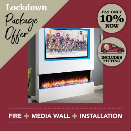 Media Wall & Fireplace Package Offer 3 - Includes UK Installation