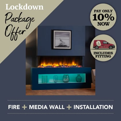 Media Wall & Fireplace Package Offer 4 - Includes UK Installation