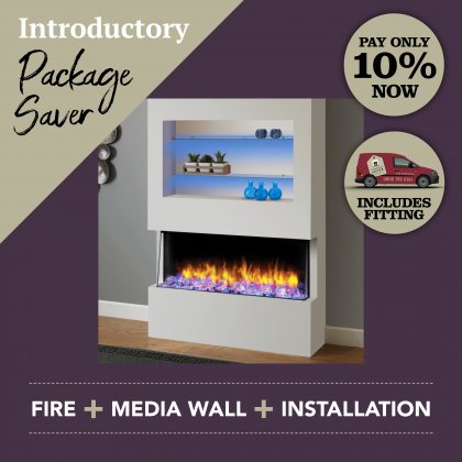 Media Wall & Fireplace Package Offer 2 - Includes UK Installation