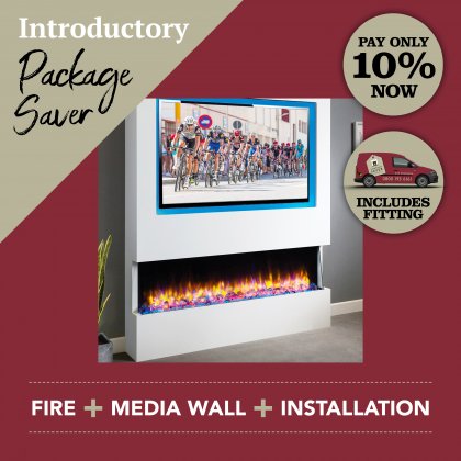 Media Wall & Fireplace Package Offer 3 - Includes UK Installation
