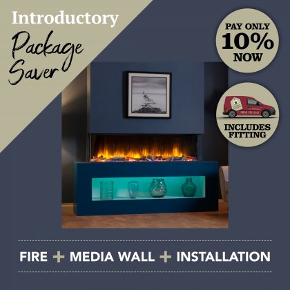 Media Wall & Fireplace Package Offer 4 - Includes UK Installation