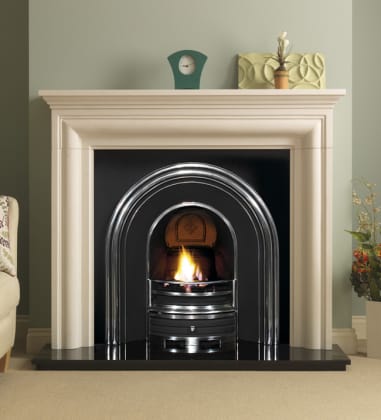Wenlock Limestone with Cast Insert Fireplace
