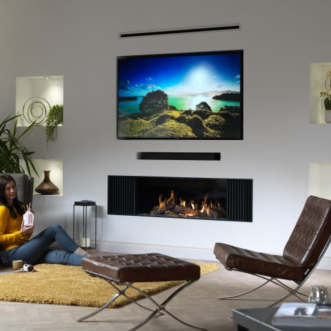 Ravel 1720 Gas Fire Media Wall