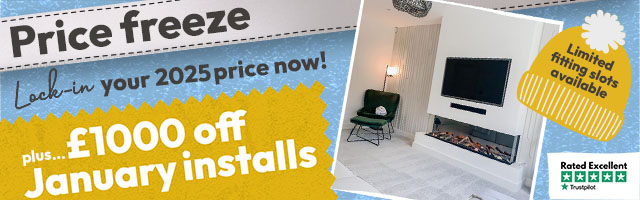 Price freeze. Lock=in your 2025 price now! Plus £1000 off January installs. Limited fitting slots available