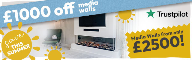 Save this Summer. £1000 off media walls. Media Walls from only £2500!