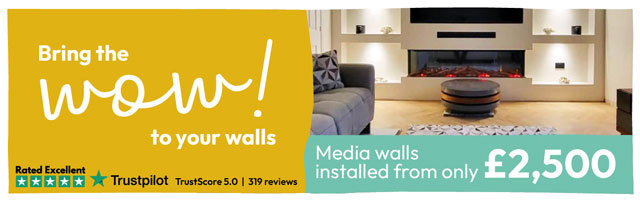 Bring the Wow to your walls. Media walls installed from only £2500