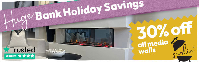 Huge Bank Holiday Savings. 30% off all media walls